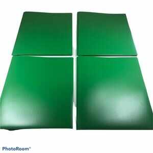 Lot Of 4 Pen And Gear Green Plastic 2 Pocket 3 Prong Folders New